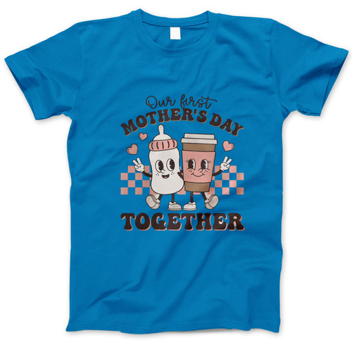 Photograph of four blank t-shirts greys beige and army green. Clipping path included. Ready for your.jpg