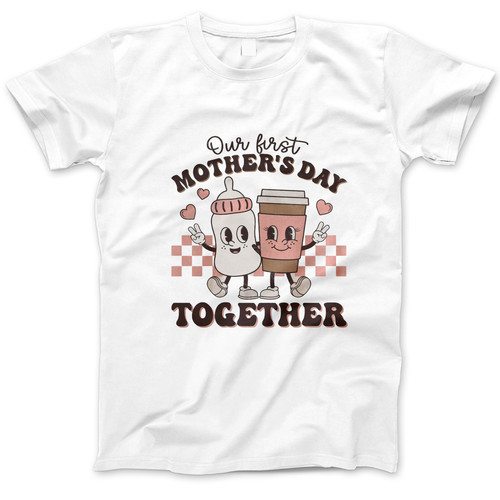 Photograph of four blank t-shirts greys beige and army green. Clipping path included. Ready for your.jpg