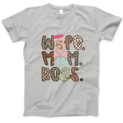 Photograph of four blank t-shirts greys beige and army green. Clipping path included. Ready for your.jpg