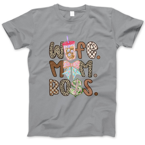 Photograph of four blank t-shirts greys beige and army green. Clipping path included. Ready for your.jpg