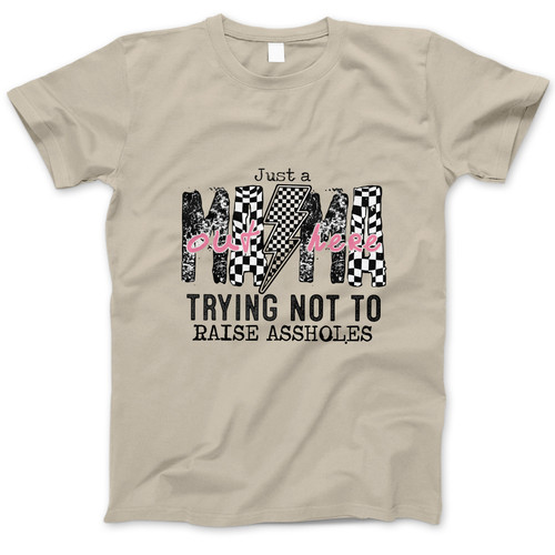 Photograph of four blank t-shirts greys beige and army green. Clipping path included. Ready for your.jpg