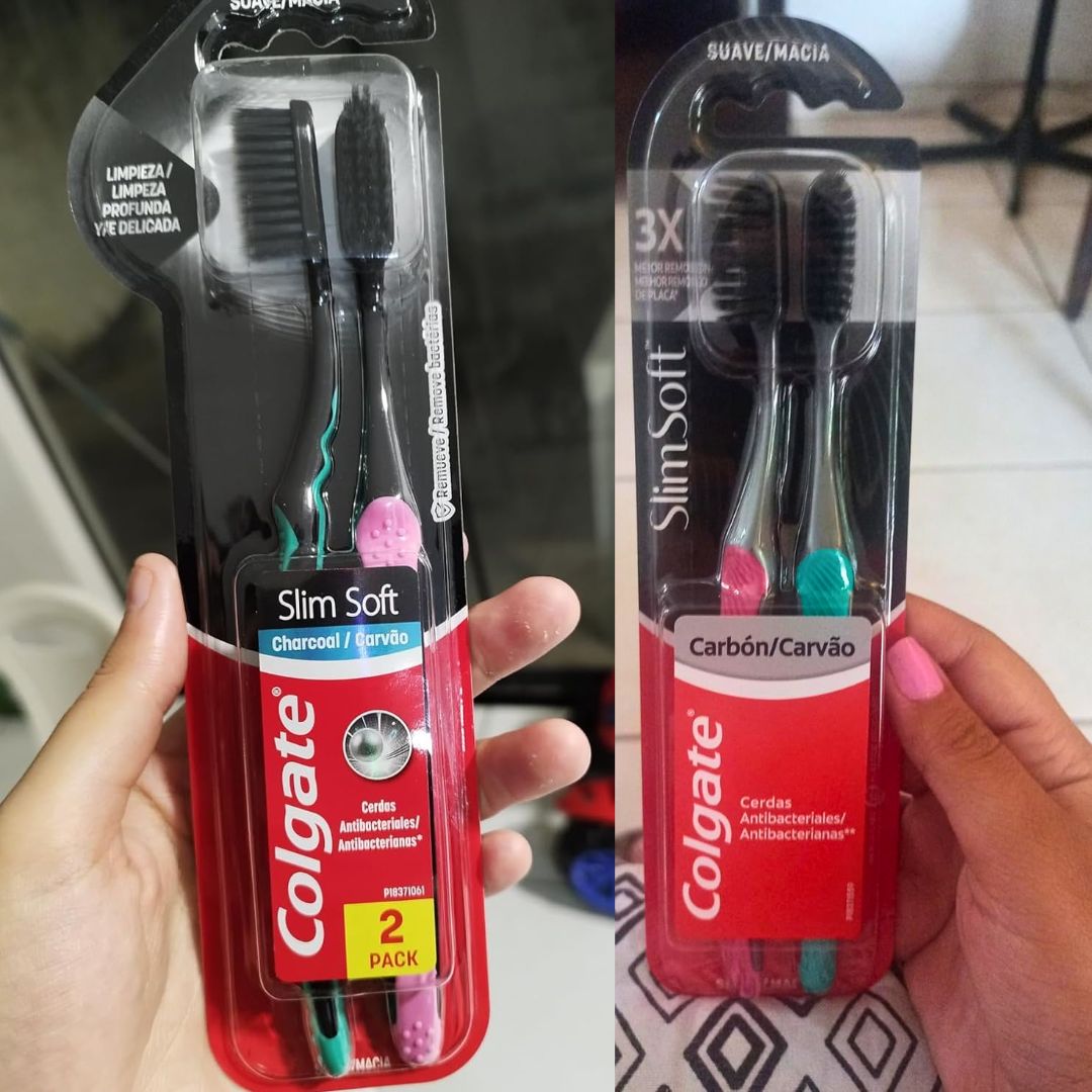 Escova de Dente Colgate Slim Soft Black 2 unid
