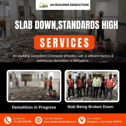 Concrete slab demolition wrapped up today in JP Nagar, Bangalore..png