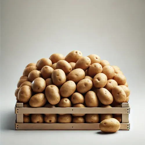 DALL·E 2025 05 09 09.04.32 A realistic product image of potatoes in a grocery store setting. The pot.webp