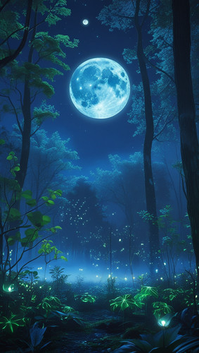 Leonardo Phoenix 10 A mystical forest illuminated by deep blue 0.jpg