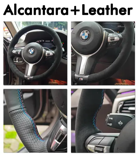 BMW Alcantara leather steering wheel cover.webp
