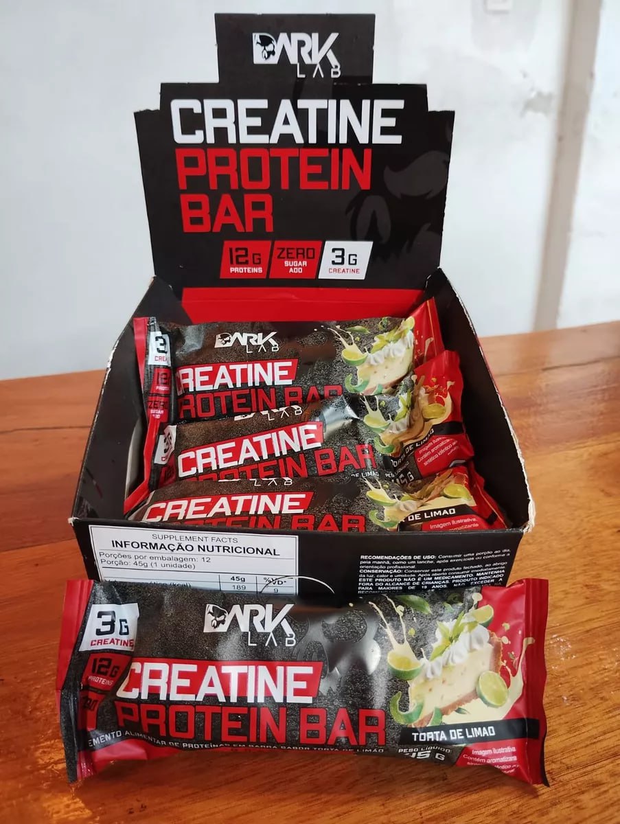 Creatine Protein Bar Display 12 UN TORTA DE LIMÃO Dark Lab