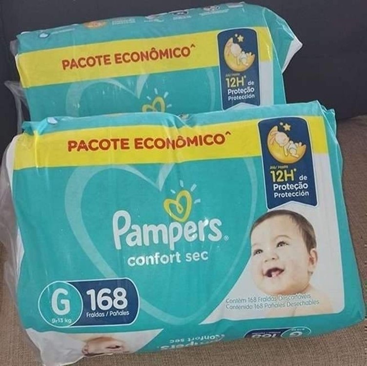 Fraldas Pampers Confort Sec G 168 Unidades, Pampers