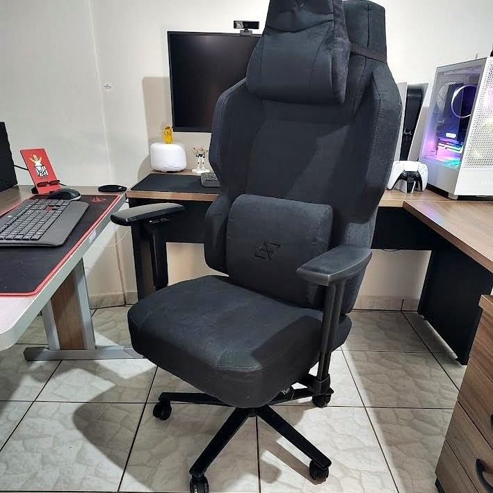 Cadeira Gamer Elements Magna, Até 130KG, Giratória E Reclinável, Linho, Black