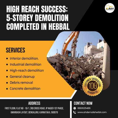 High-reach demolition of a 5-story building near Hebbal completed..png