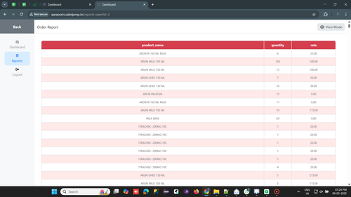 R1 R32. Reports View Showing the 'View mode' option in the View screen.png