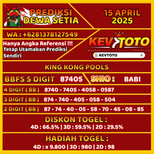 Prediksi Togel Toto 4D Kingkong Selasa 15 April 2025.jpg
