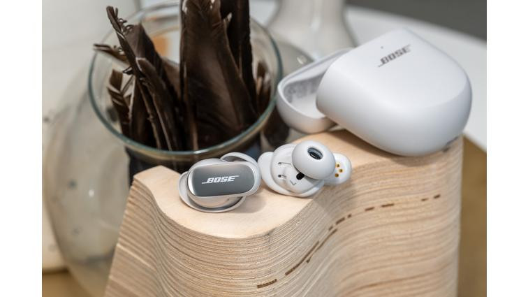 None A photo of Bose’s QuietComfort Ultra Earbuds.