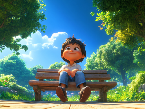qapasb A friendly character sitting comfortably on a wooden b ed127842 0219 47e0 9abd 6c1aeca634cc 2.png