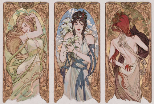  thallo carpo and auxo greek mythology drawn by eliza fox sample 4338573939cd5631e7c9182c02037322.jpg