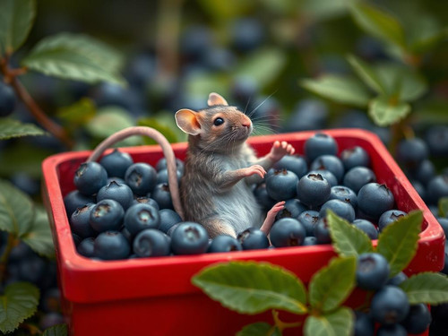 www.naked-ai.art - A red box of blue berries with a rat dancing inside.jpg