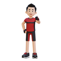 3d sportsman character embracing a positive lifestyle with a thumb up pose png.webp