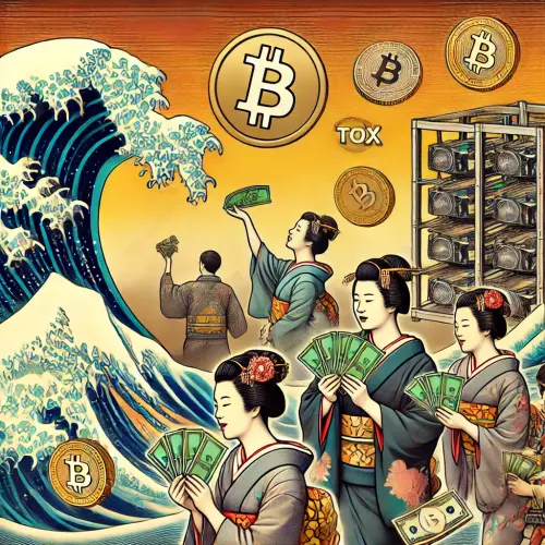 DALL·E 2025 03 17 15.32.37 A Japanese ukiyo e style promotional illustration depicting users earning.webp
