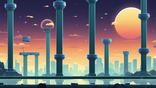AlbedoBase XL Generate a flappy bird games background with pol 2.1