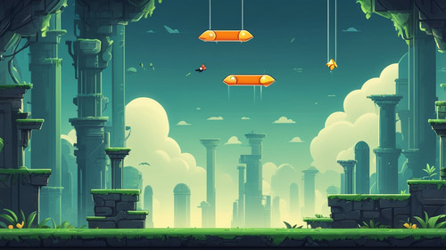 AlbedoBase XL Generate a flappy bird games background without 0.1