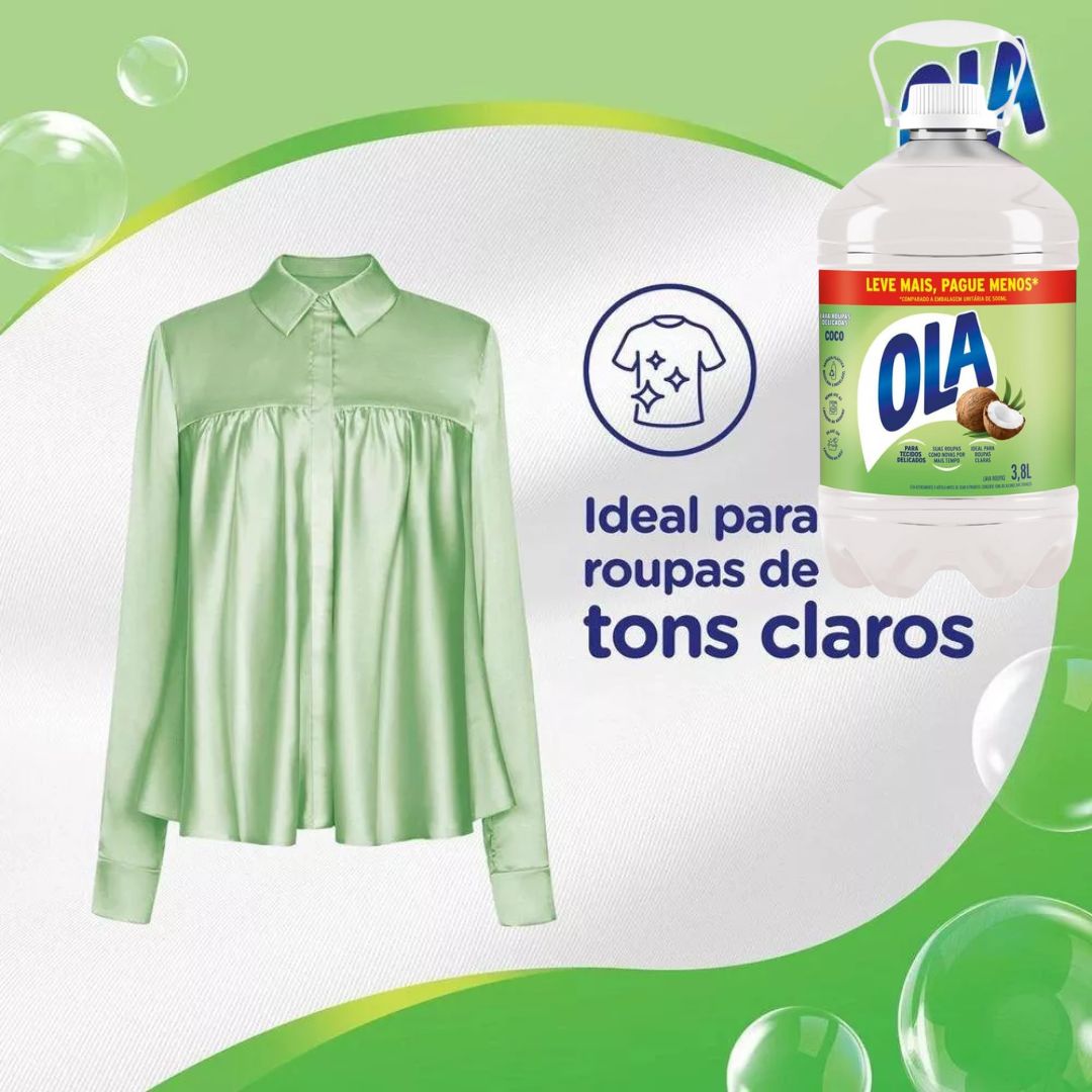 Sabão Liquido Para Roupas Delicadas Ola Coco 3.8L