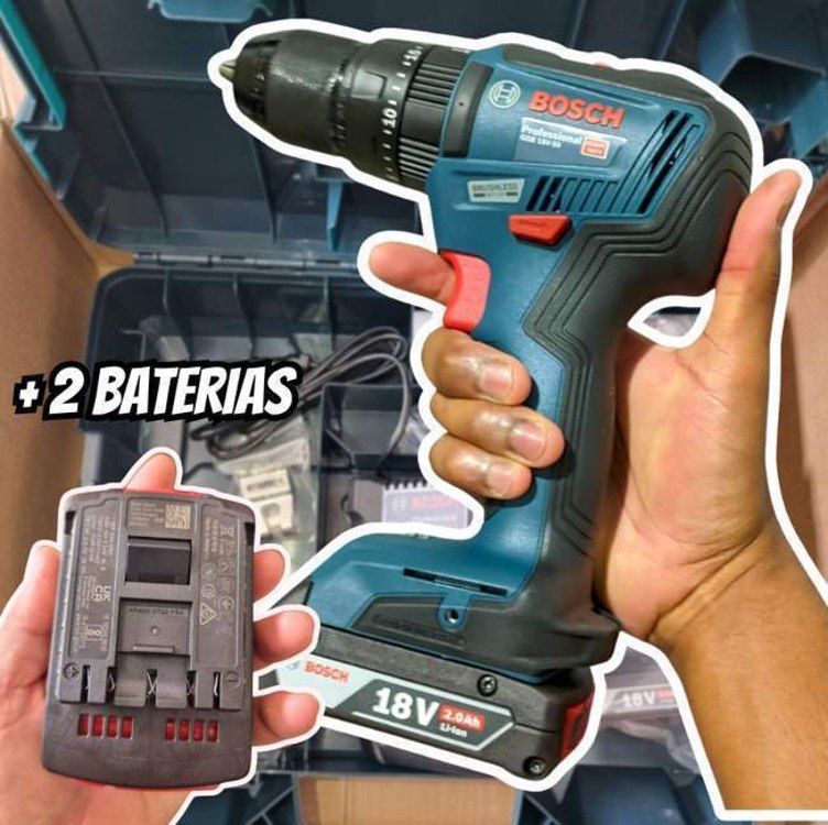 Bosch Parafusadeira Furadeira Impacto GSB 18V-50 18V Brushless com 2 baterias, 1 carregador e maleta Bosch Parafusadeira Furadeira Impacto GSB 18V-50 18V Brushless com 2 baterias, 1 carregador e maleta