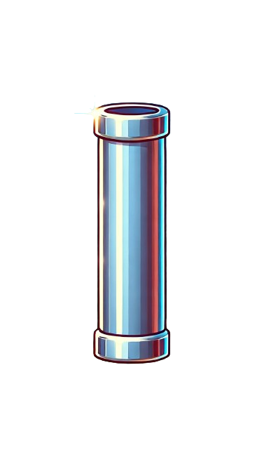 DALL E 2025 03 18 14.57.48 A single piece perfectly straight glossy vertical pipe obstacle for a Fla.png