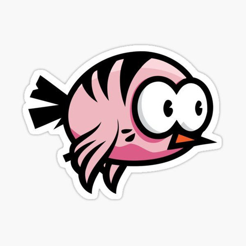  Cute pink flappy bird! Sticker for Sale by Freelanzer.jpg