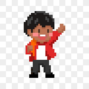 pngtree pixel art character boy waving his hand png image 4408611.png