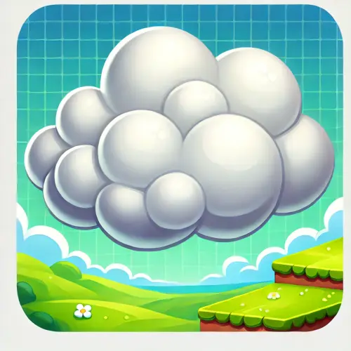 DALL·E 2025 03 18 22.09.25 A soft, fluffy white cloud designed to blend seamlessly into a bright, co.webp