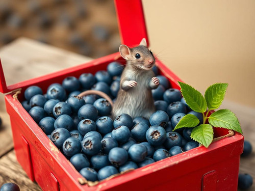www.naked-ai.art - A red box of blue berries with a rat dancing inside.jpg