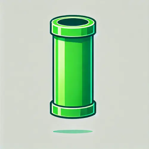 DALL·E 2025 03 19 00.47.50 A single green colored pipe, similar to the Flappy Bird game, designed as.webp