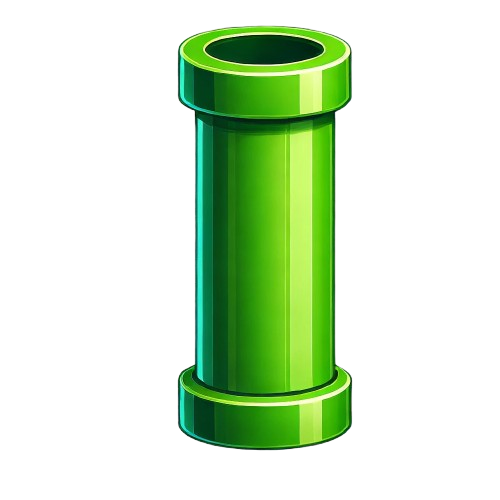 DALL E 2025 03 19 01.07.05 A single large green colored pipe similar to the Flappy Bird game designe.png