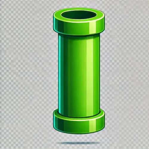 DALL·E 2025 03 19 01.07.05 A single large green colored pipe, similar to the Flappy Bird game, desig.webp
