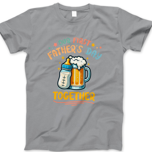 Photograph of four blank t-shirts greys beige and army green. Clipping path included. Ready for your.jpg