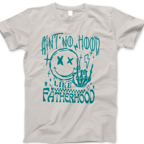 Photograph of four blank t-shirts greys beige and army green. Clipping path included. Ready for your.jpg