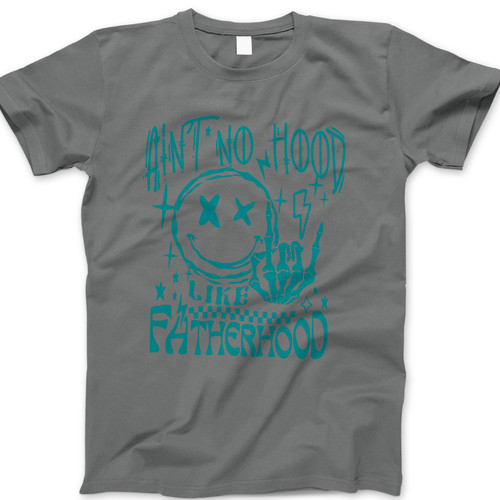 Photograph of four blank t-shirts greys beige and army green. Clipping path included. Ready for your.jpg