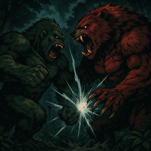 20250527 0103 Gorilla vs Bear Showdown simple compose 01jw85c92wffpt7yse1ntvygs6.png