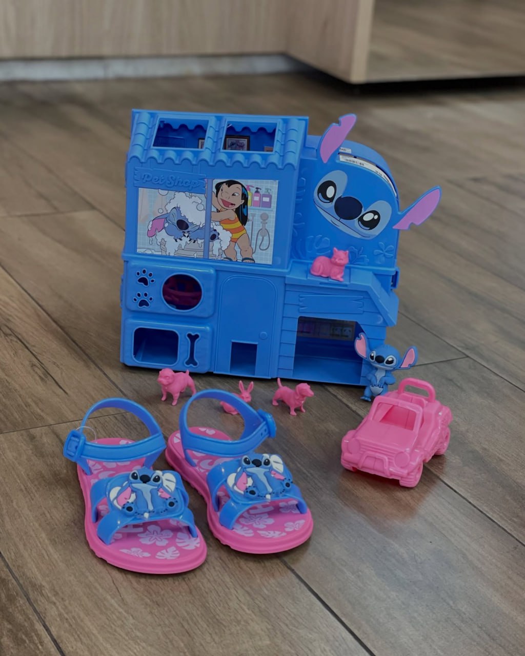 Kit Sandália Para Meninas Stitch Pet Shop Rosa Grendene Kids