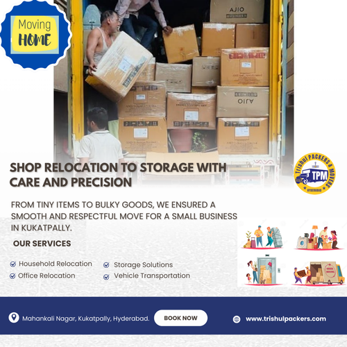 Helping a small business in Kukatpally relocate their items to storage today.