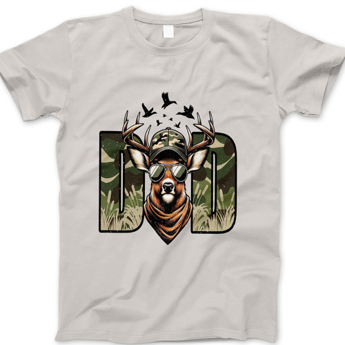 Photograph of four blank t-shirts greys beige and army green. Clipping path included. Ready for your.jpg