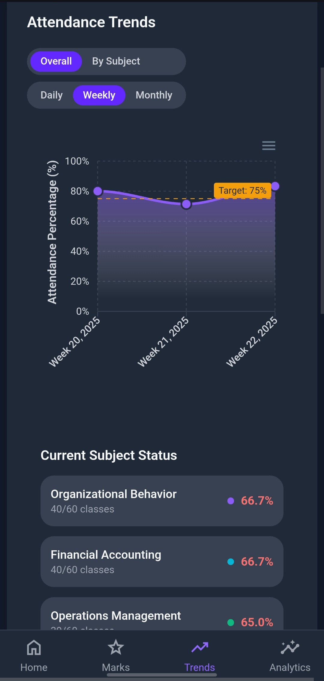 GradeIT dark UI screenshot
