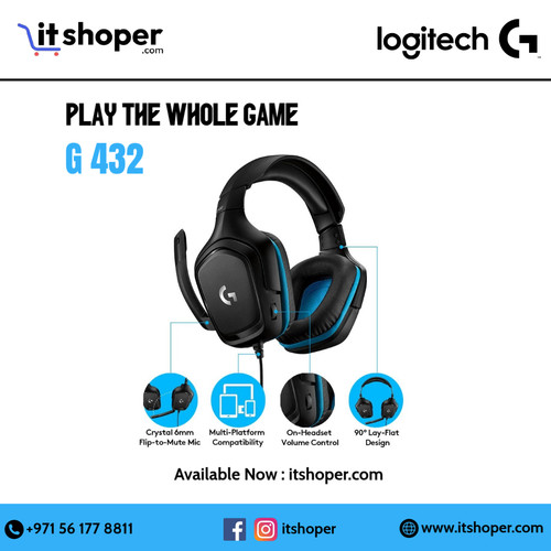 Logitech G432 wired gaming headset with flip to mute mic and multi platform compatibility available .jpg
