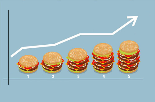 graph hamburger growth of consumption of fast food business graph J8WMYE A.jpg