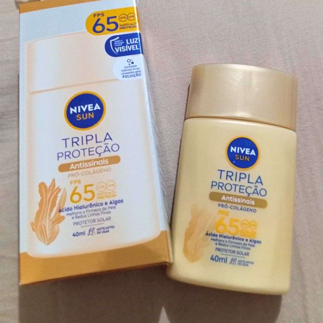 NIVEA SUN Protetor Solar Fluido Facial Tripla Proteção Antissinais FPS 65 40ml