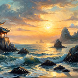 openart the cover depicts a breathtaking scene at the edge of a vast shimmering oc 