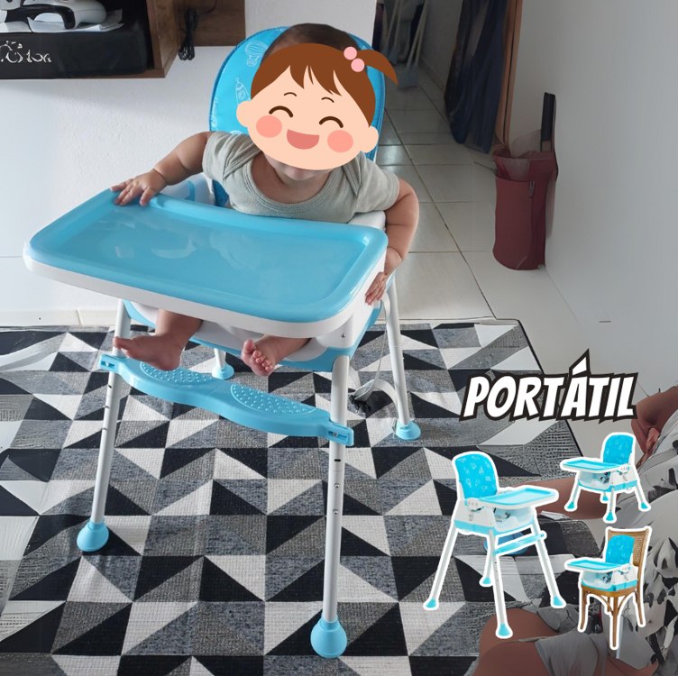 Cadeira de Alimentação Bebê Portátil Zest Maxi Baby (Azul)