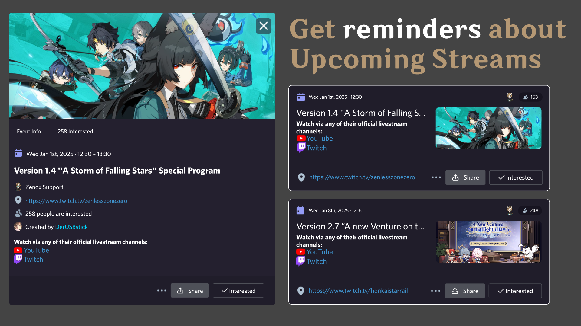 Get Notified about Special Programs
