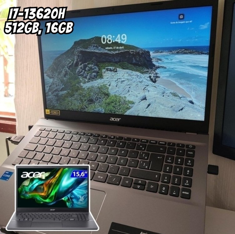 Notebook Acer Aspire 15 73wh Intel Ci7 13620H 13ªGen GB RAM 512GB SSD Fhd 15.6″ 64-Bits (Debian)