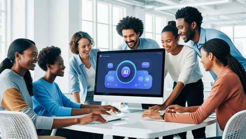 Person using AI tool for content creation Computer tools are transforming content creation, but can 